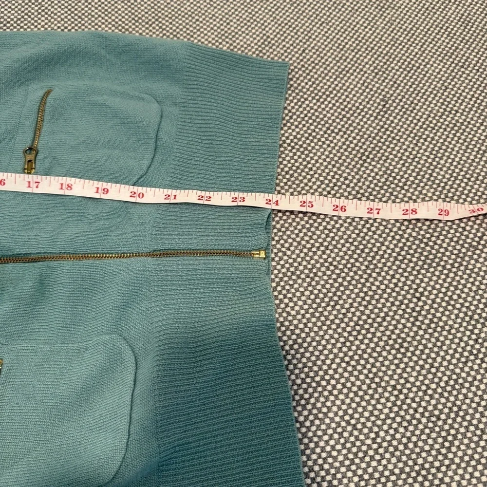 J. Crew Light Blue 100% Cashmere Zip Cardigan. Size Medium.